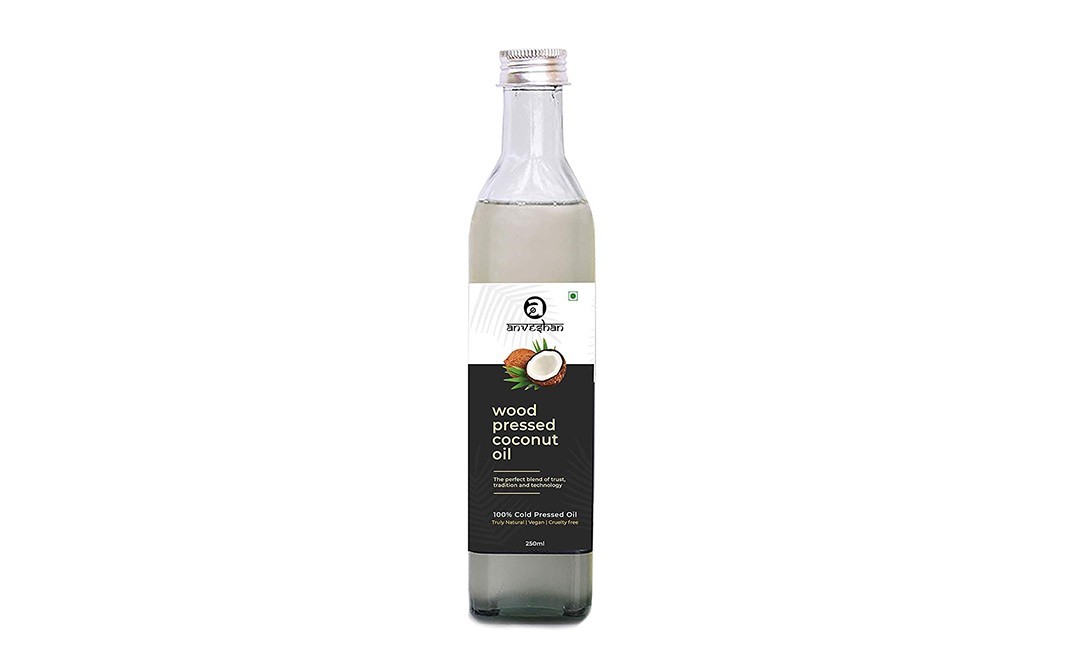 Anveshan Wood Pressed Coconut Oil    Plastic Bottle  250 millilitre